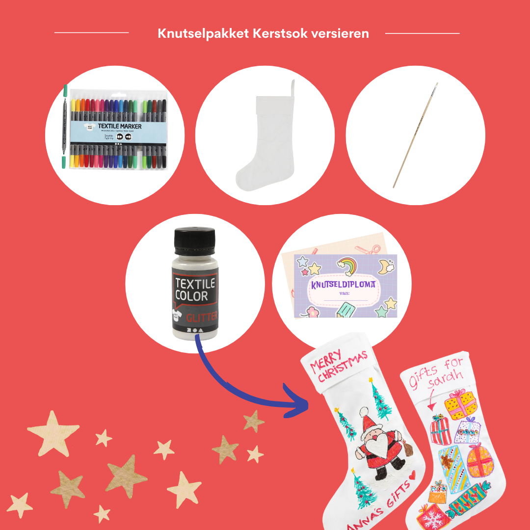 Knutselpakket kerstsok versieren