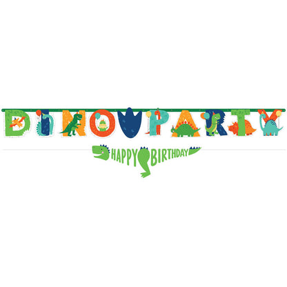 Dino party vlaggenlijn (2x)