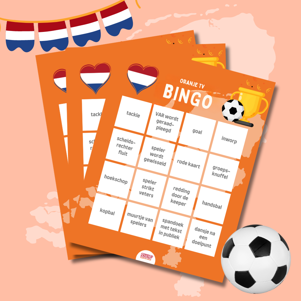Oranje tv bingo, kijk de wedstrijd en speel het spel (PDF, direct in je mailbox)