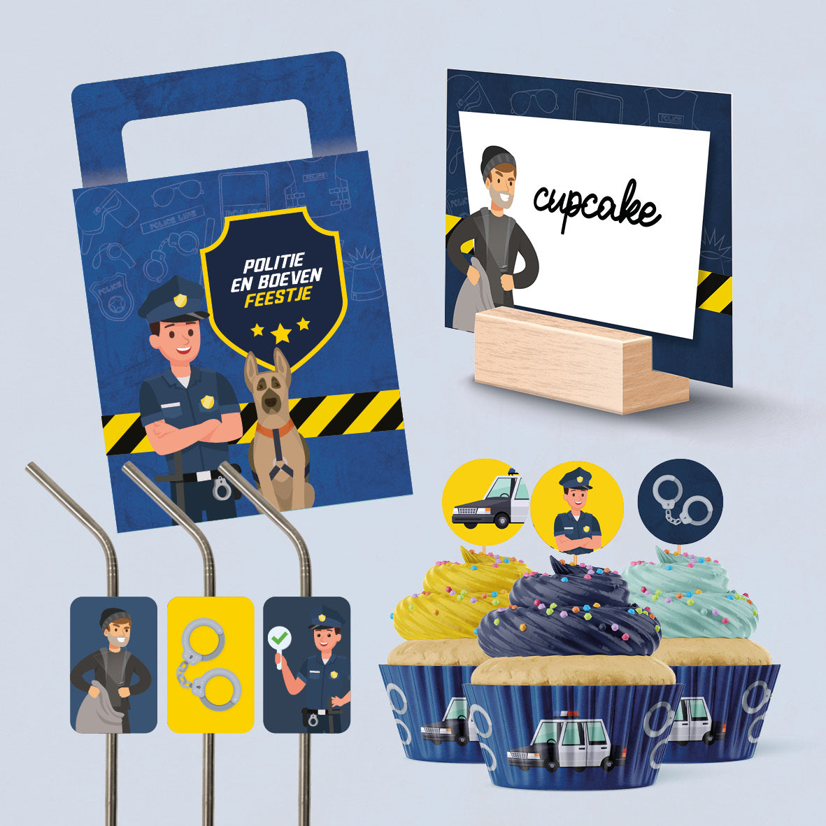 Versiering politie en boevenfeest (printable)