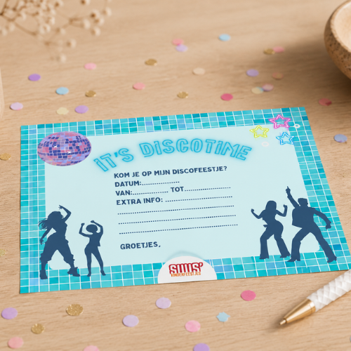 Disco uitnodigingen, 3 ontwerpen, direct downloaden