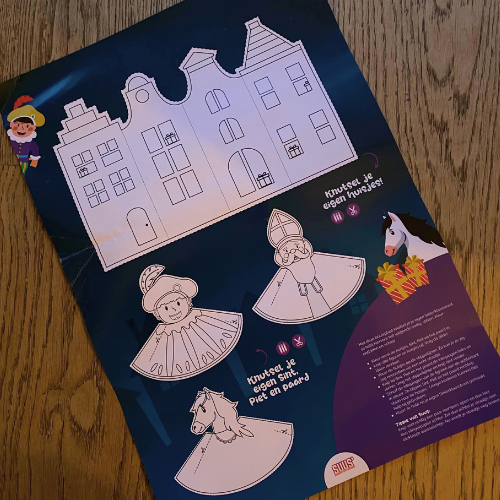 Bouwplaat sinterklaas huisjes