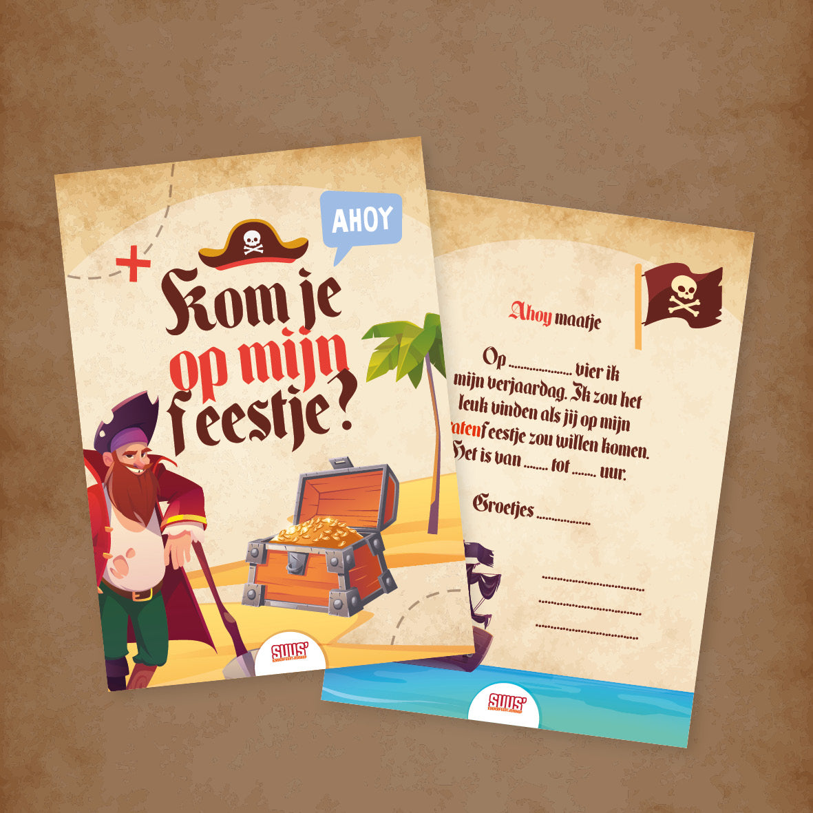 Piraten uitnodigingen (set van 10)