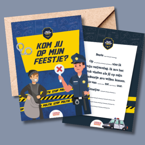 Politie en boeven uitnodigingen (set van 10)