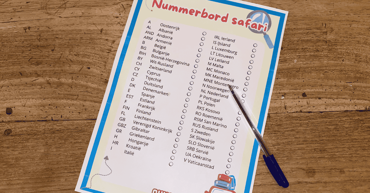 Nummerbord Safari – gratis spelletje om auto’s te spotten onderweg