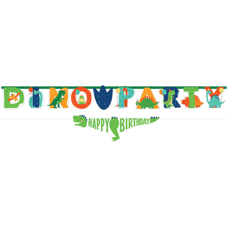 Dino party vlaggenlijn (2x)