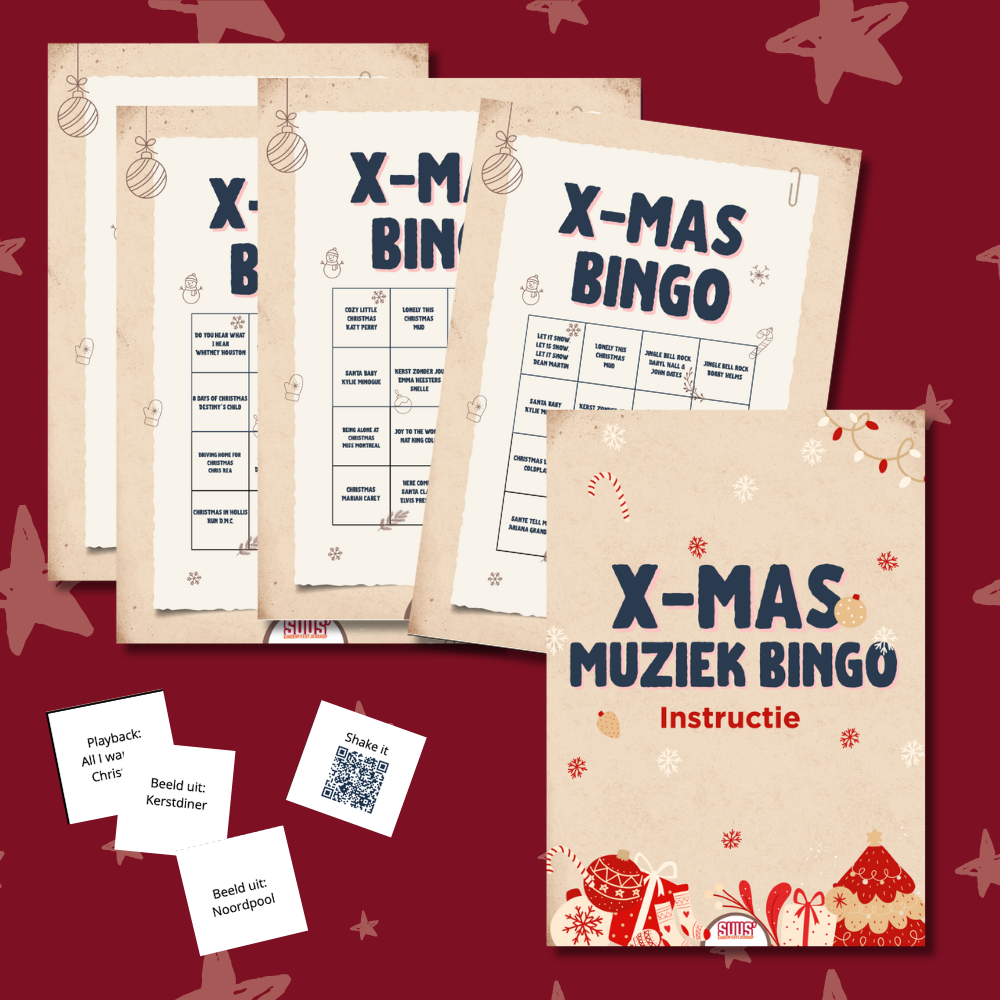 Kerst Muziek Bingo NL + EN – voor oudere kinderen &amp; volwassenen