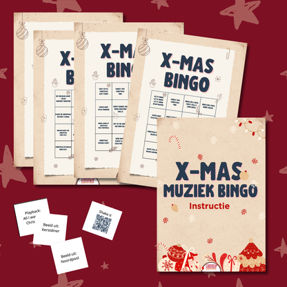 Kerst Muziek Bingo NL + EN – voor oudere kinderen &amp; volwassenen