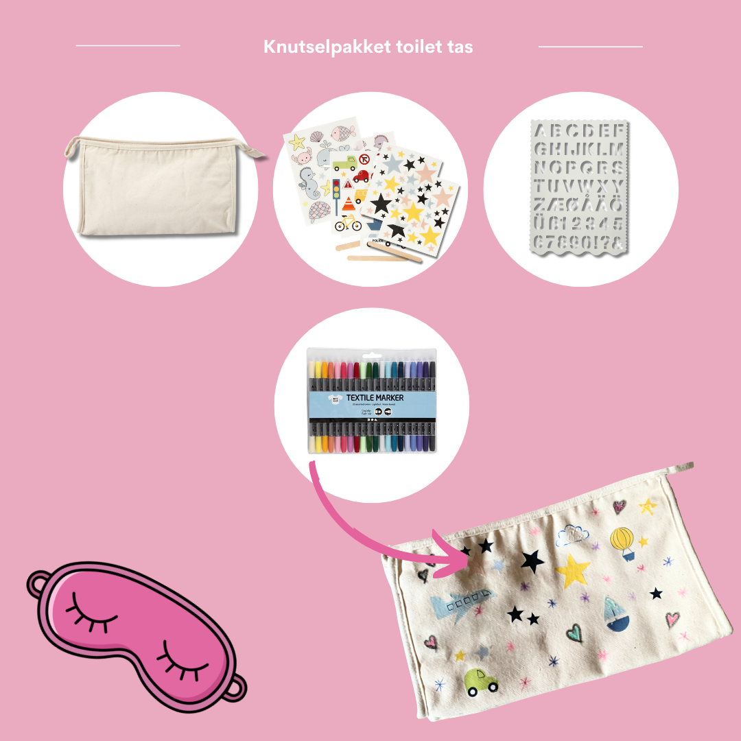 Knutselpakket toilettas versieren