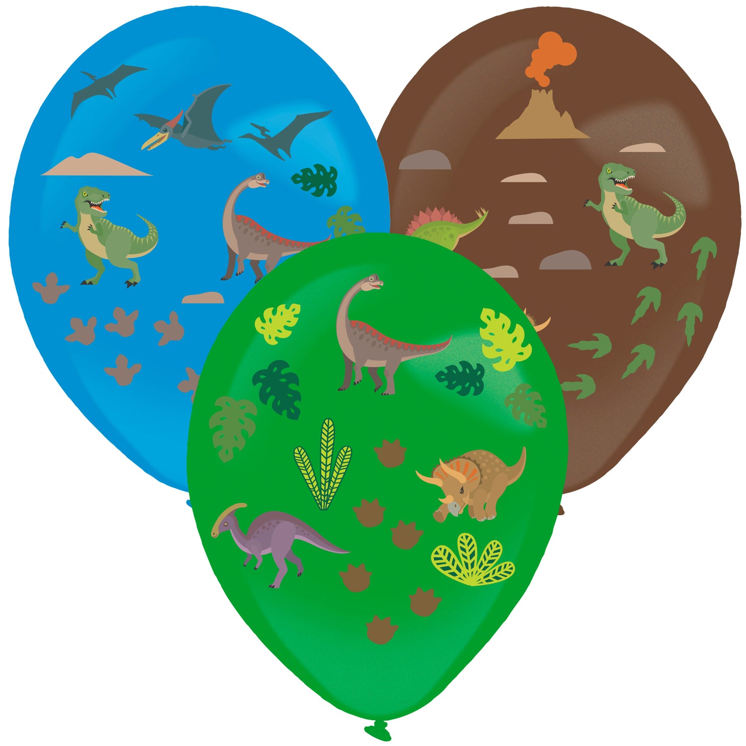 Dino party ballonnen met stickers (3x)