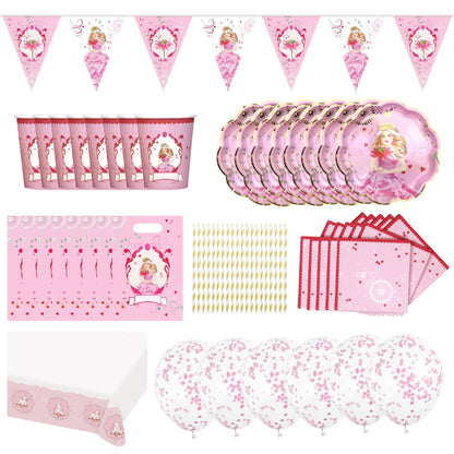 Feestpakket roze prinses (8 kinderen)