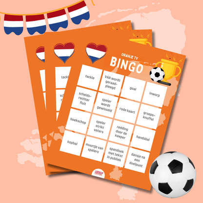 Oranje tv bingo, kijk de wedstrijd en speel het spel (PDF, direct in je mailbox)