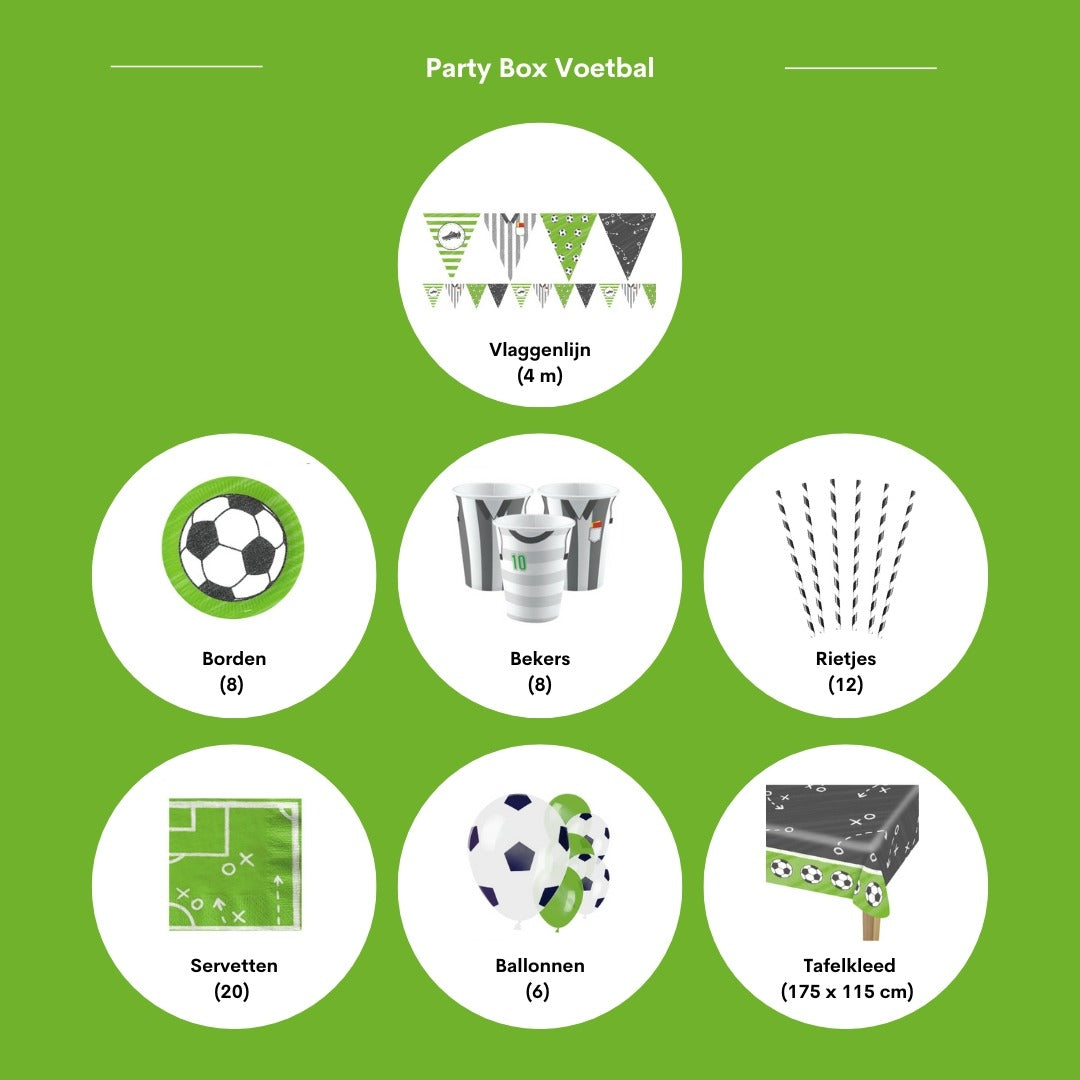 Feestpakket voetbal, pakket voor 8 kinderen