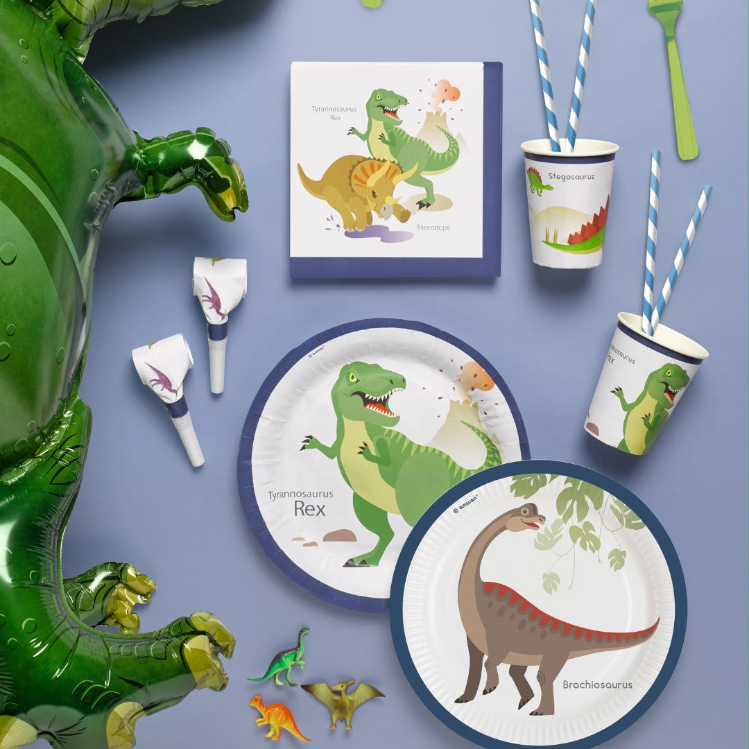 Feestpakket vrolijke dinosaurus, pakket voor 8 kinderen