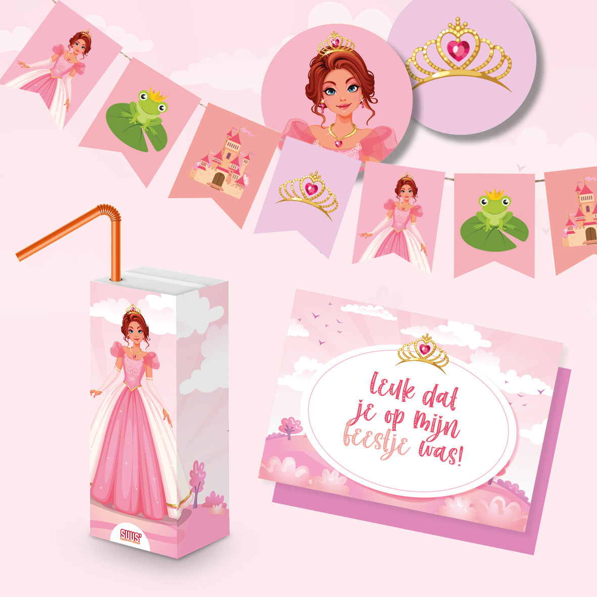 Decoratiepakket prinsessenfeestje digitaal