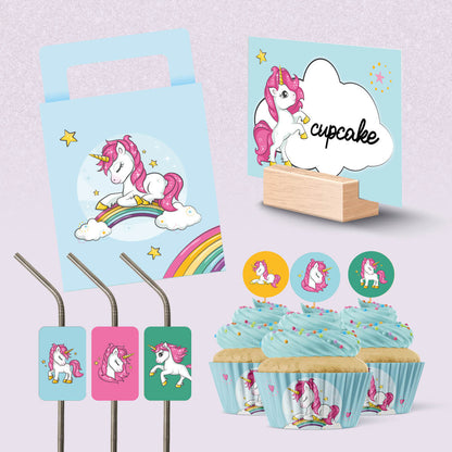 Decoratiepakket eenhoornfeestje digitaal