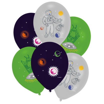 Ruimtereis ballonnen, 6 stuks