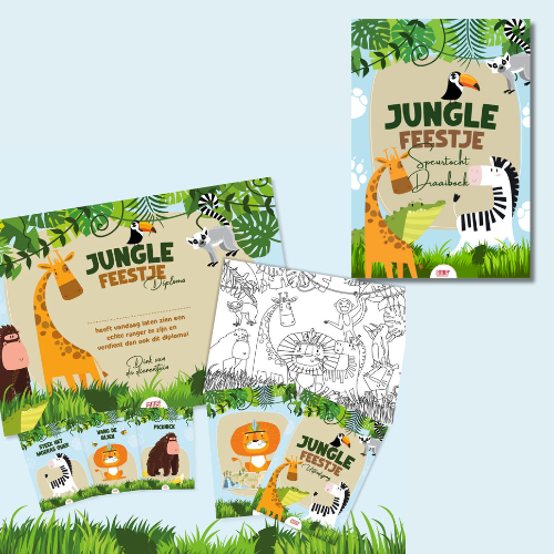 jungle speurtocht digitaal, overzicht van de printpack en het draaiboek