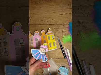 Bouwplaat sinterklaas huisjes