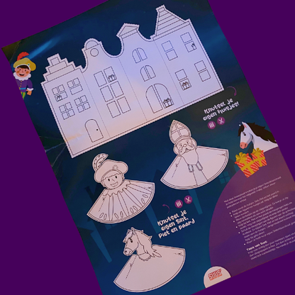 Bouwplaat sinterklaas huisjes