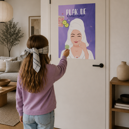 Plak de Komkommer, spel voor je beautyfeestje, (directe download)