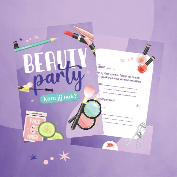 Uitnodigingen Beautyfeestje, set van 10