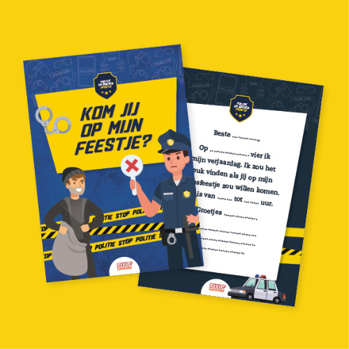 Politie en boeven uitnodigingen (set van 10)