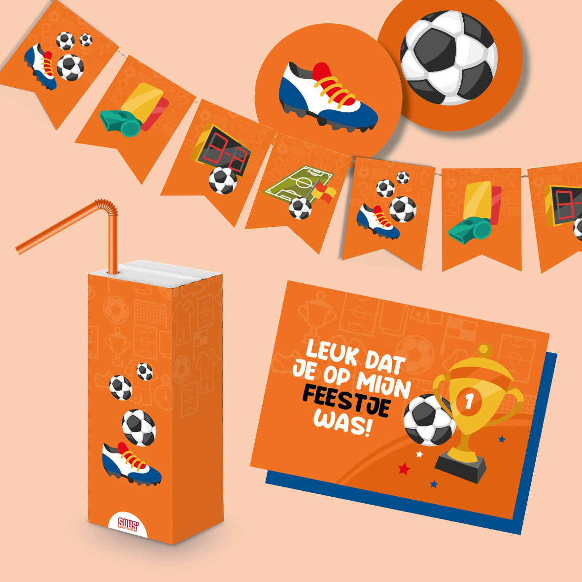 Versiering voetbalfeest oranje (printable)