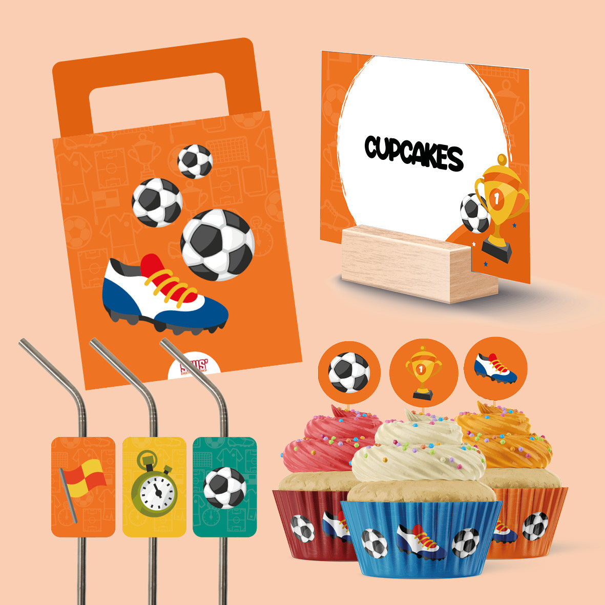 Versiering voetbalfeest oranje (printable)