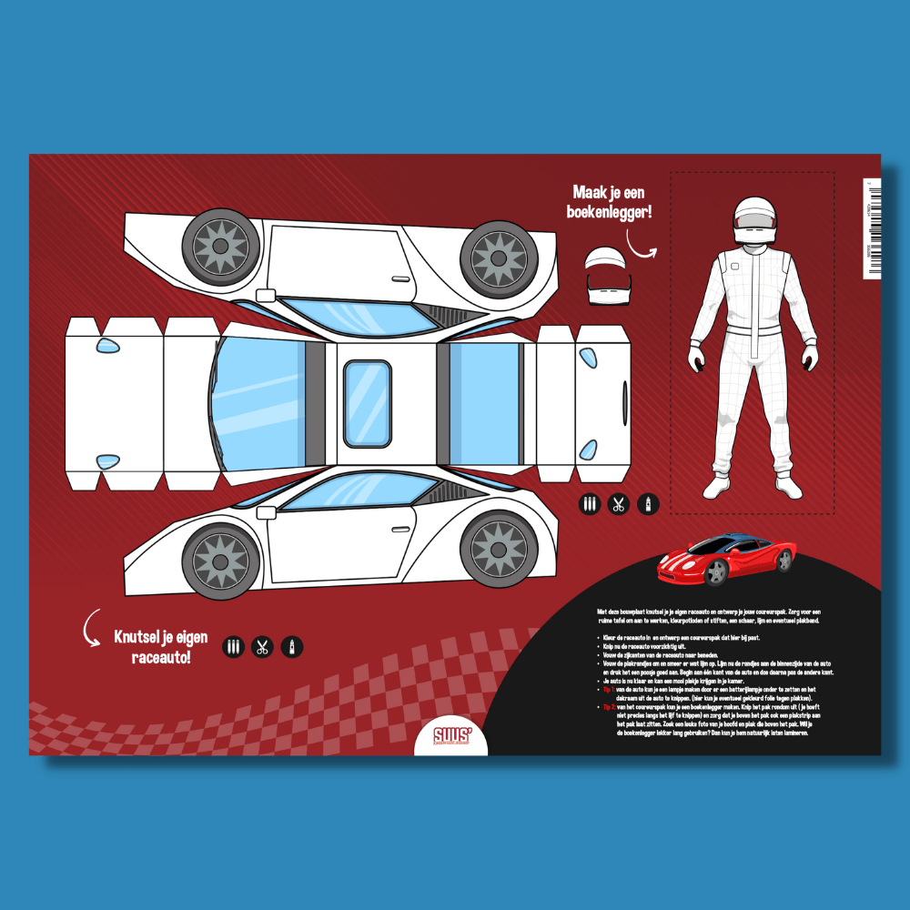 bouwplaat raceauto