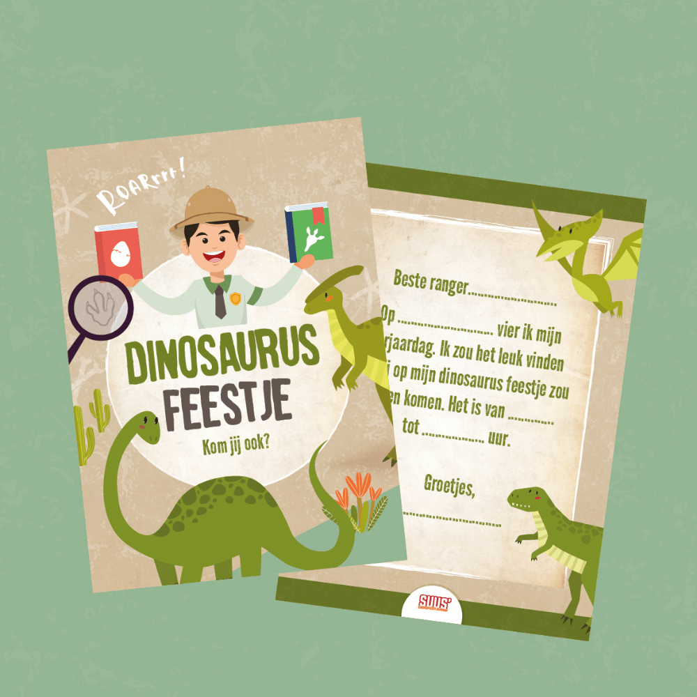 dinosaurus kinderfeestje uitnodigingen